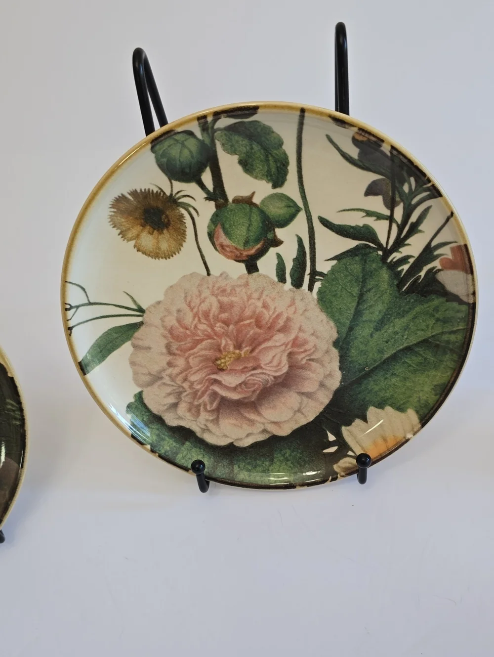 Pier 1 Set Of 4 Moody Blooms Floral Salad Plates Handpainted Ceramic Portugal